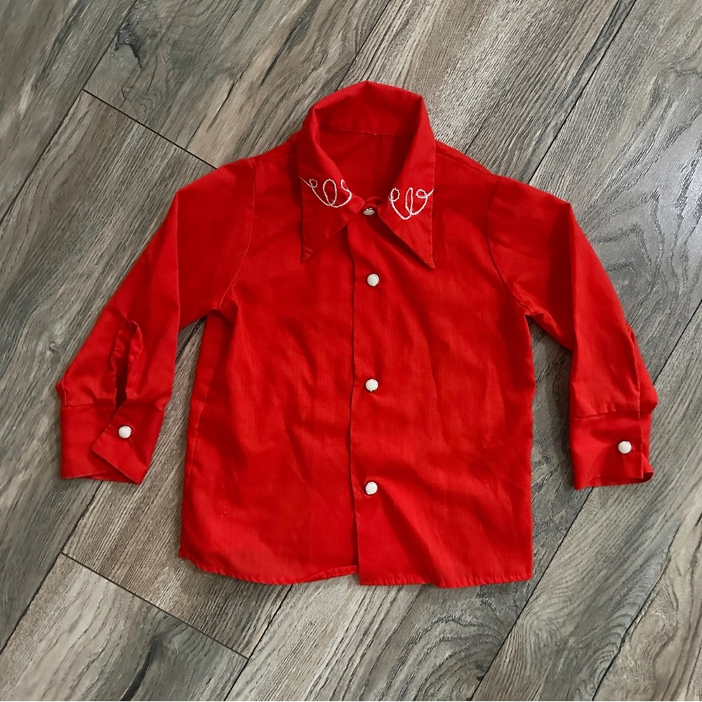 Kids Vintage pearl snap Western shirt, size 3-5T